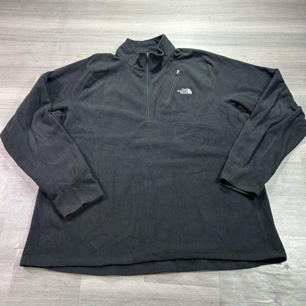 The North Face Pullover Mens 2XL Black 1/4 Zip Fleece Hiking Top Performance